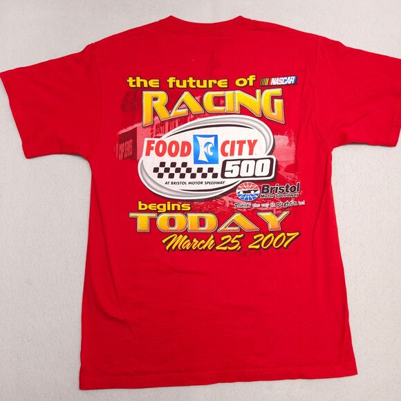 Bristol Motor Speedway 2007 Crew Neck Short Sleeve Racing Shirt Mens Size M Red - Picture 10 of 10
